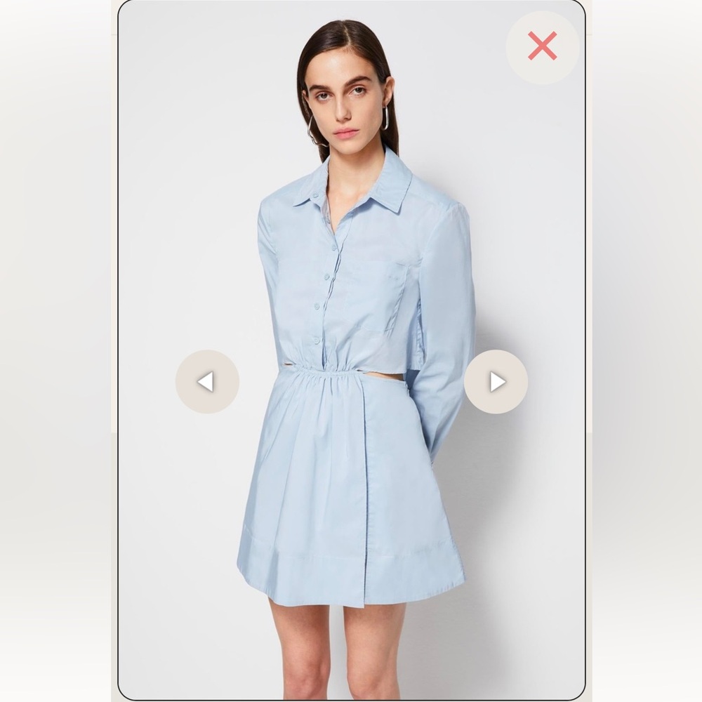 Jonathan Simkhai Shaelyn Cut Out Mini Dress Sz 8 blue cove